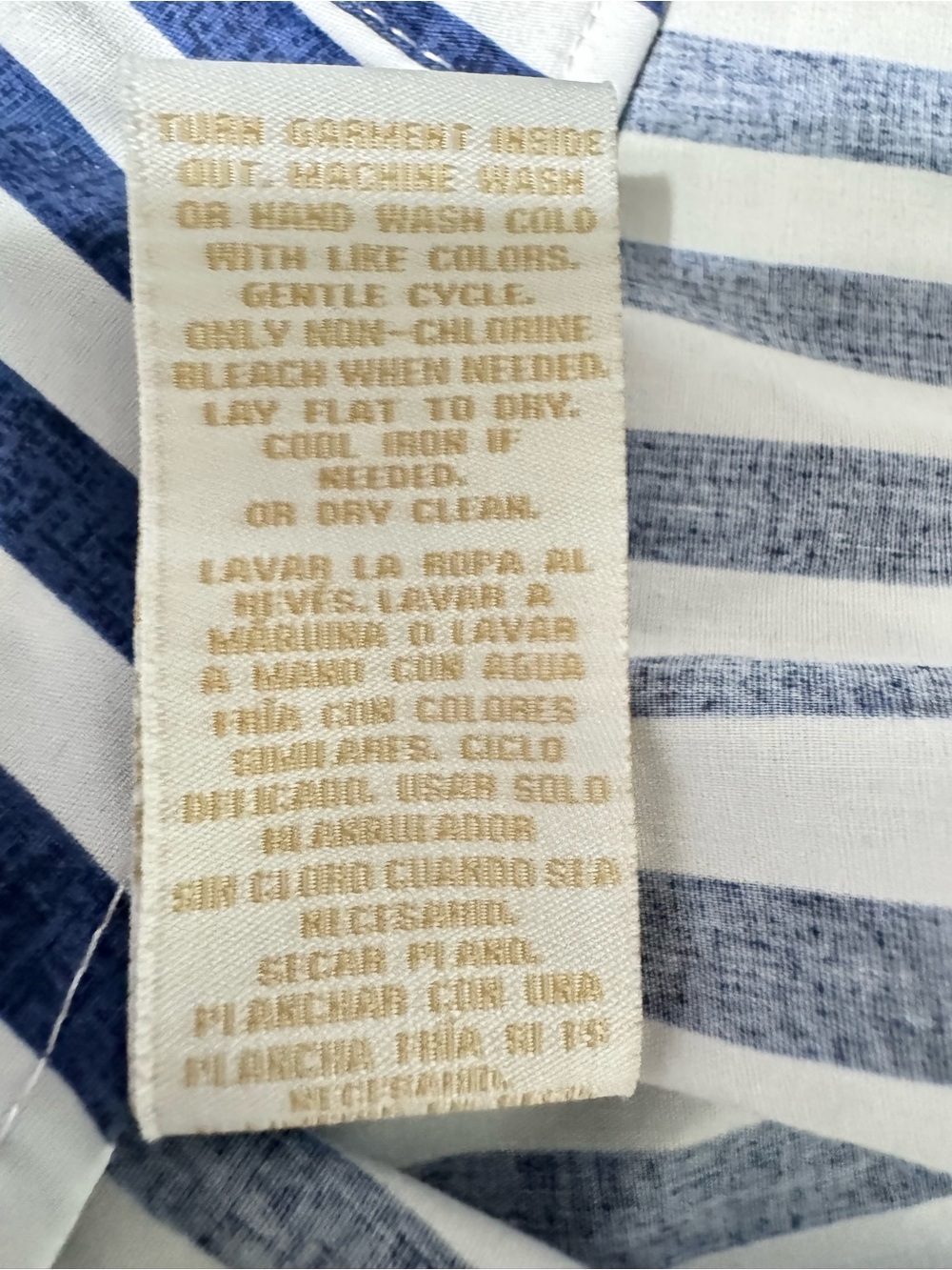 Hope & Harlow Blue White Vertical Stripe Button Front Shirt XL Oversized - Picture 8 of 12
